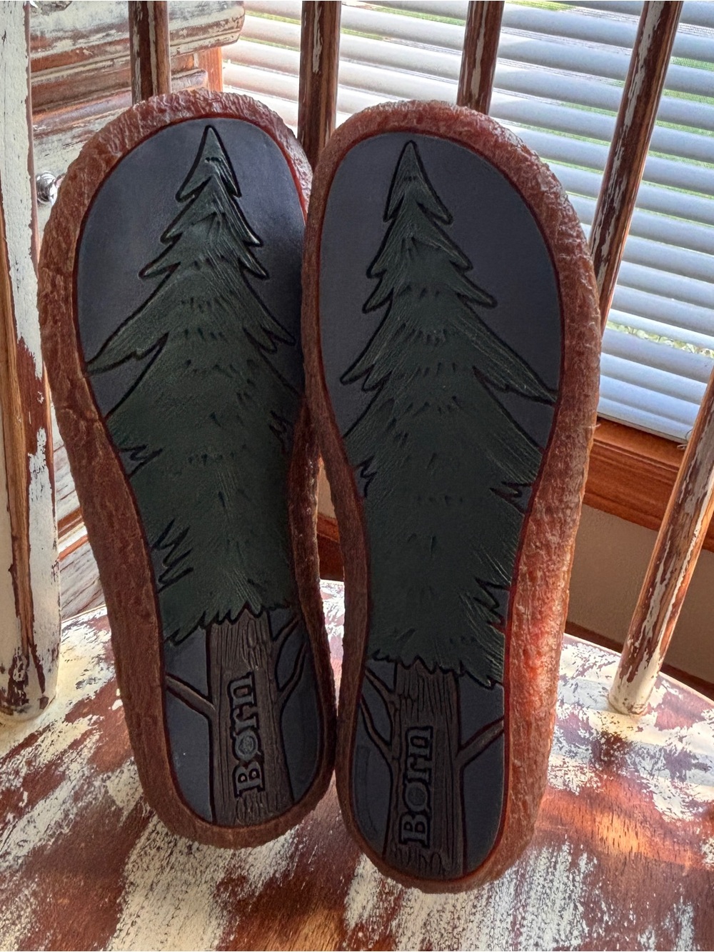 Born Ladies Leather Slate Blue Leather loafers with Tan Leather Laces Size 8.5 - Picture 7 of 9